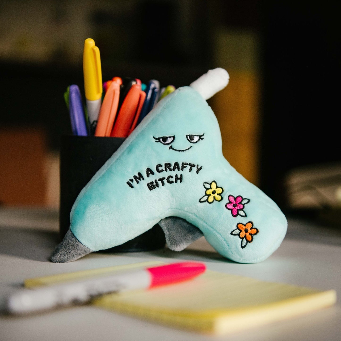 Punchkins Plush "I'm a Crafty Bitch" Glue Gun