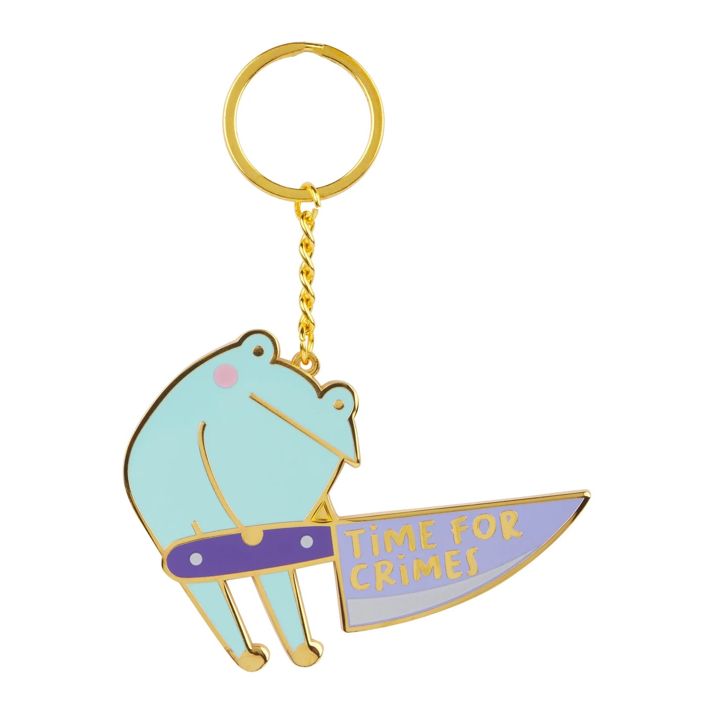 Rainylune Son the Frog Time for Crime Enamel Keychain