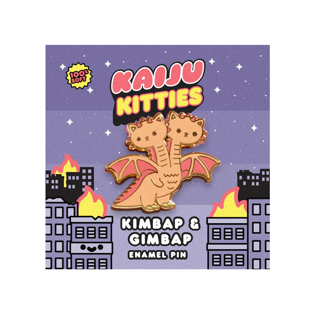 100% Kimbap & Gimbap - Kaiju Kitties Enamel Pin
