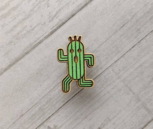 Madison Cherie Cactuar Hand Painted Wood Pin