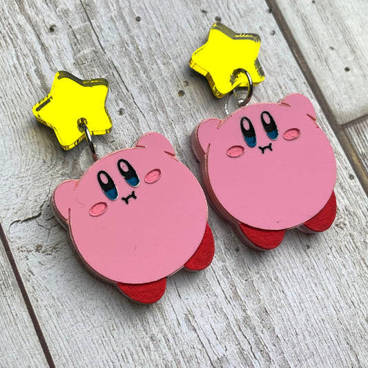 Madison Cherie Pink Round Boi Kirby Star Studs